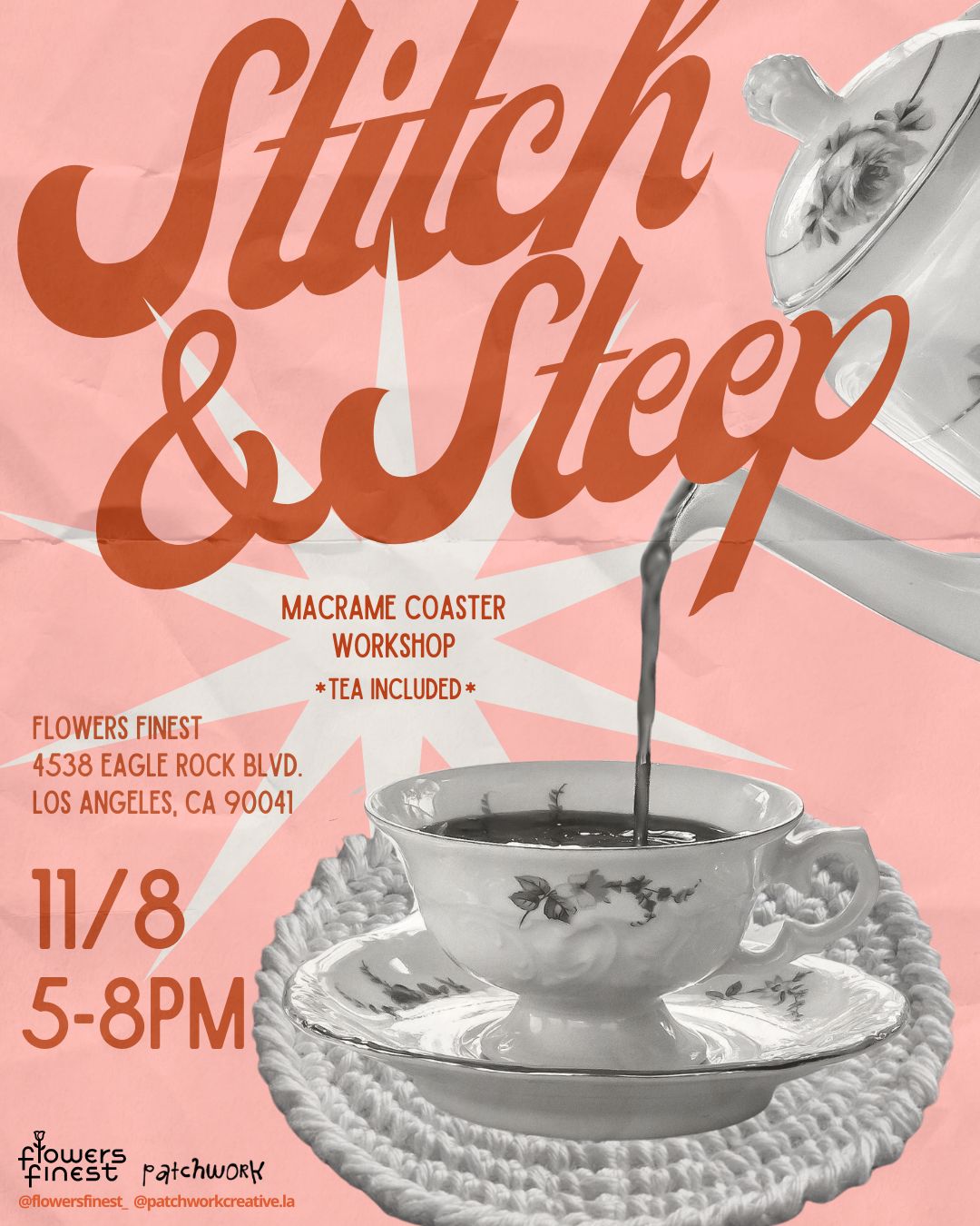 Stitch and Steep: A Macramé Coaster Workshop